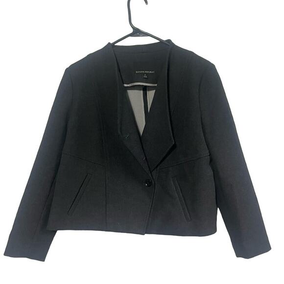 Banana Republic Cropped Blazer Grey Size 8 - Picture 1 of 6